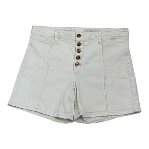 Pilcro and The Letterpress Shorts 31 Anthro Slim Boyfriend 5.5" Ivory Button Fly
